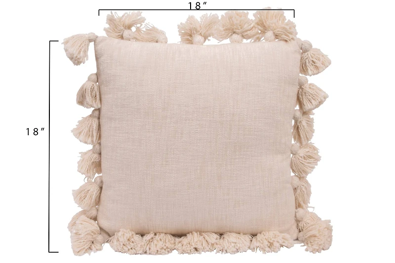 Hello Honey® Woven Cotton Slub Pillow with Tassels