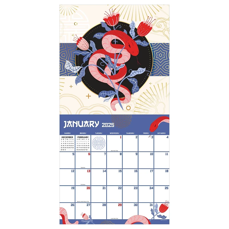 TF Publishing 2025 Year of the Snake Wall Calendar