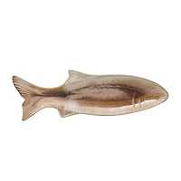 Hello Honey® 16.5" Fish-Shaped Stoneware Dish with Reactive Glaze Finish