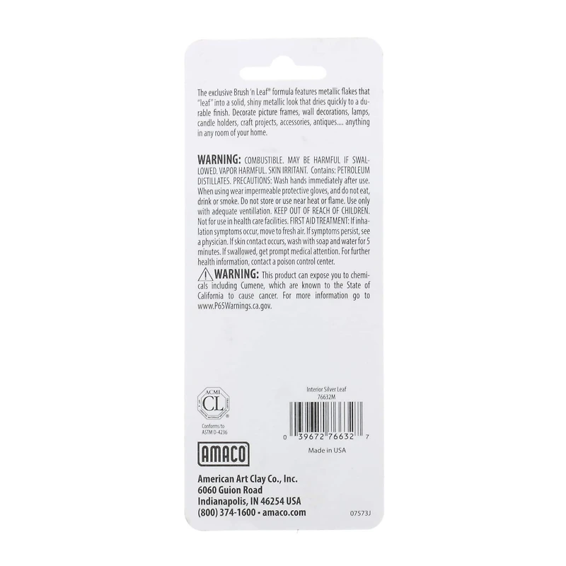 6 Pack: Amaco® Brush 'n Leaf Silver Leaf Metallic Paint