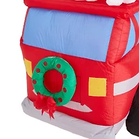 Glitzhome® 7ft. Inflatable Santa in Truck With Lights