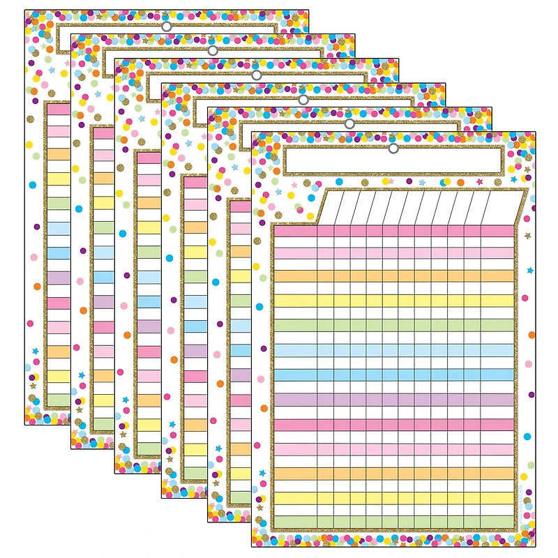 Ashley Productions Smart Poly™ Confetti Dry Erase Incentive Chart, 6ct.