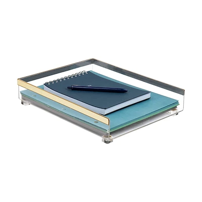 Mind Reader Cosmopolitan Collection Gold Paper Tray