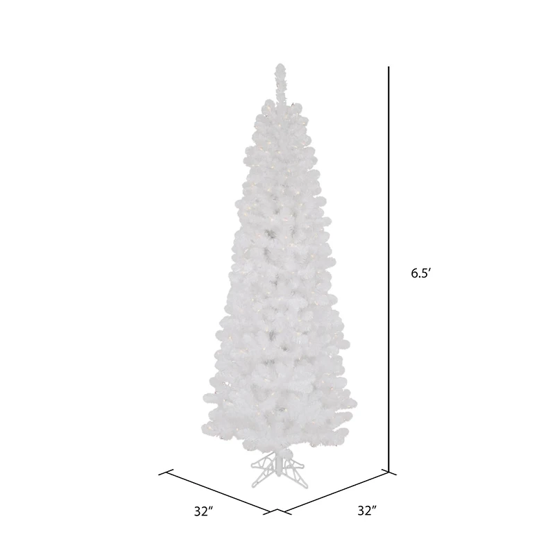 6.5ft. Pre-Lit Sparkle White Spruce Artificial Christmas Tree, Clear Dura-Lit Lights
