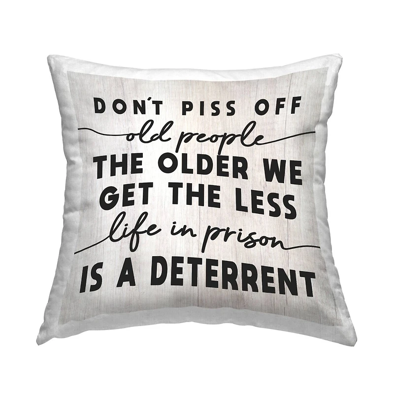 Stupell Industries Older We Get Humorous Typography Phrase Throw Pillow, 18" x 18"