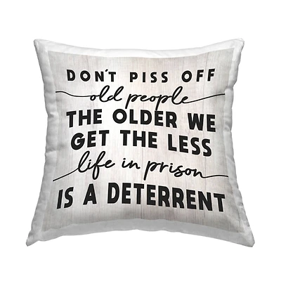 Stupell Industries Older We Get Humorous Typography Phrase Throw Pillow, 18" x 18"