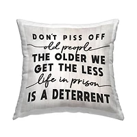 Stupell Industries Older We Get Humorous Typography Phrase Throw Pillow, 18" x 18"