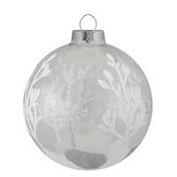 4ct. Silver & Clear 2-Finish Glass Ball Ornaments