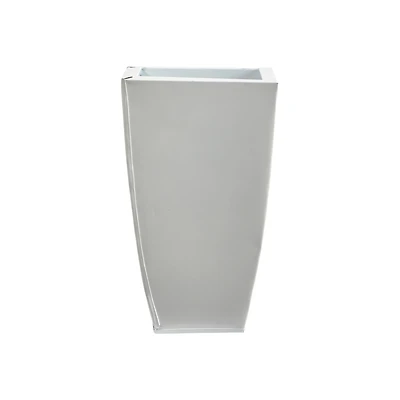 13" White Tapered Square Metal Planter