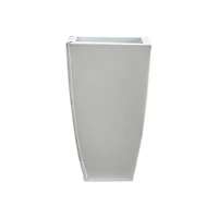 13" White Tapered Square Metal Planter