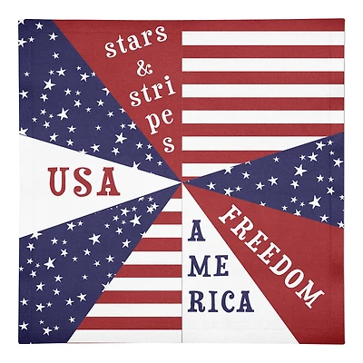 Patriotic Flag Starburst Cotton Twill Napkin