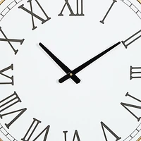 White Metal Contemporary Wall Clock, 24" x 24" x 2"