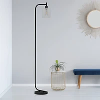 Simple Designs™ Iron Lantern Floor Lamp with Glass Shade