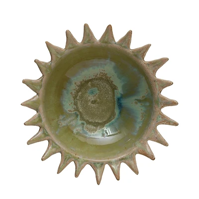 Hello Honey® 8.5" Assorted Celadon Stoneware Sunburst Shaped Serving Bowl with Opal Reactive Glaze