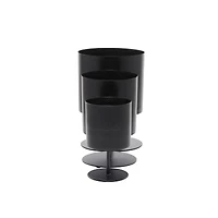 The Novogratz Black Modern Planter, Set of 3" 14", 12", 10"