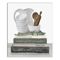 Cookbook Stack Bowls 20" x 24" Canvas Wall Art