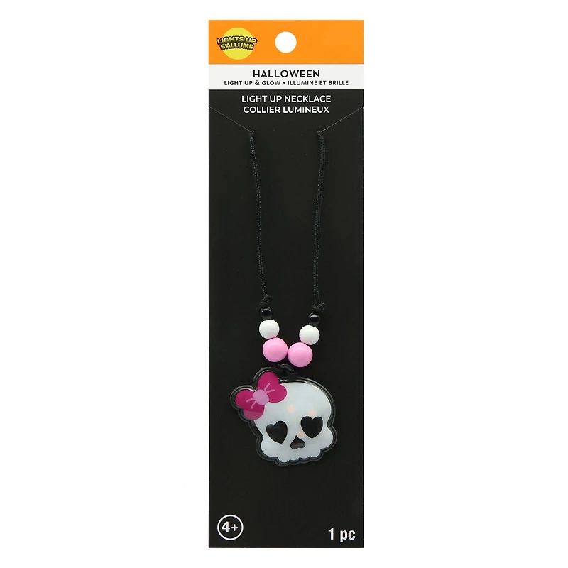 White Skull Light-Up Necklace