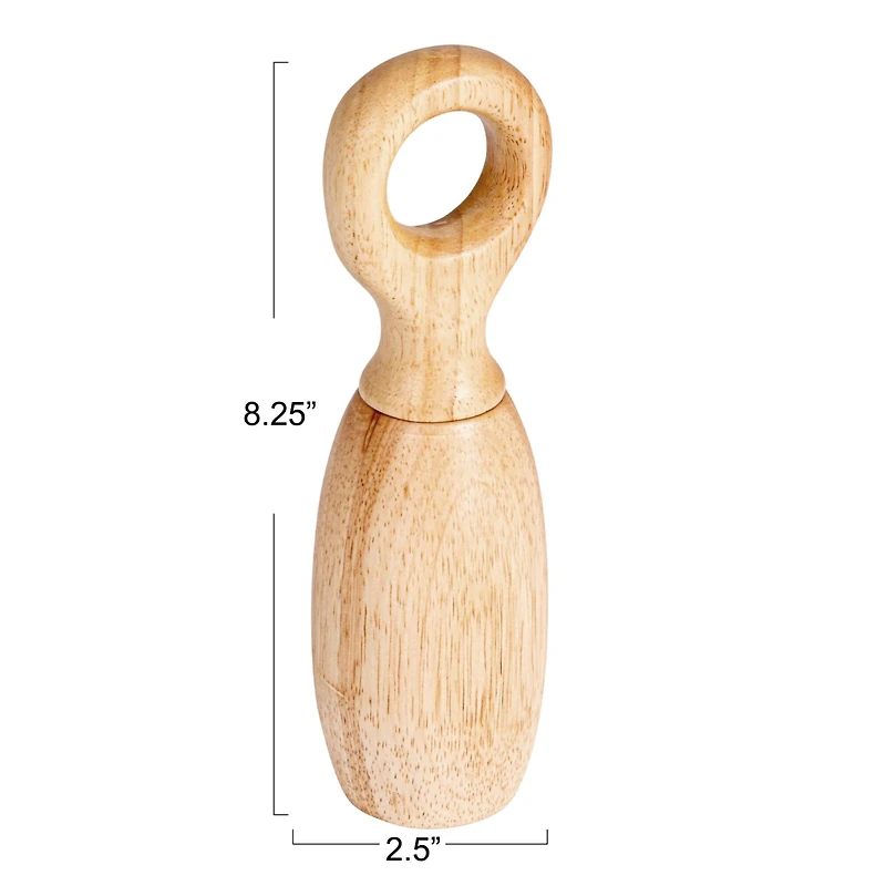 Hello Honey® 8.25" Natural Rubberwood Classic Salt & Pepper Mill