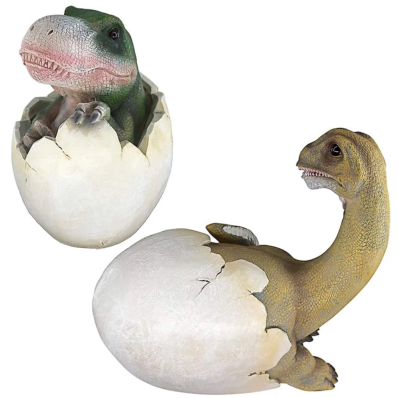 Design Toscano Baby Dinosaur Egg Hatchling Statue Set