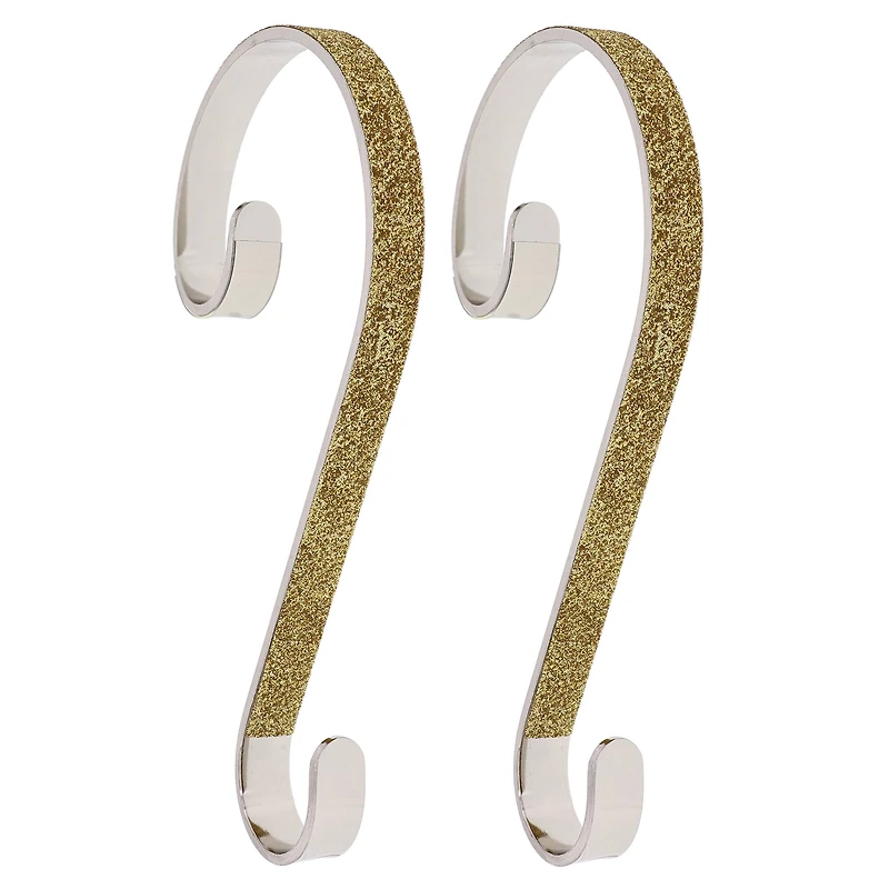 Haute Decor Stocking Scroll® Gold Glitter Stocking Holders