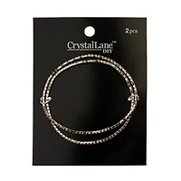 Crystal Lane DIY Silver & Siam Rhinestones Bracelets, 2ct.