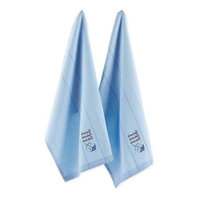 DII® Dreidel Embroidered Dishtowel Set