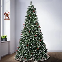 7.5ft. Unlit Cullen Fir Artificial Christmas Tree with Berries and Pinecones