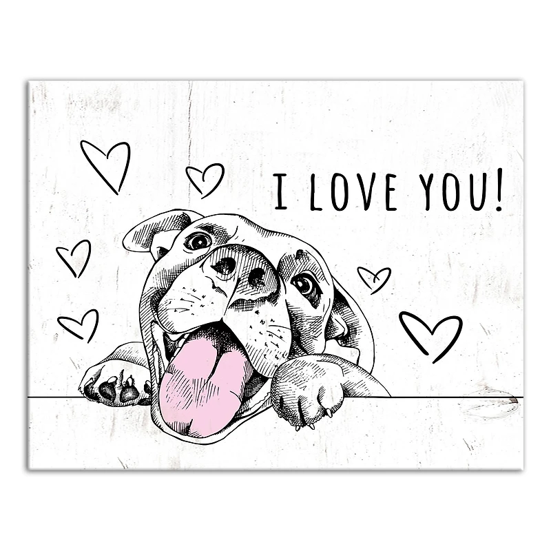 I Love You Pup Canvas Wall Art