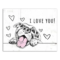 I Love You Pup Canvas Wall Art