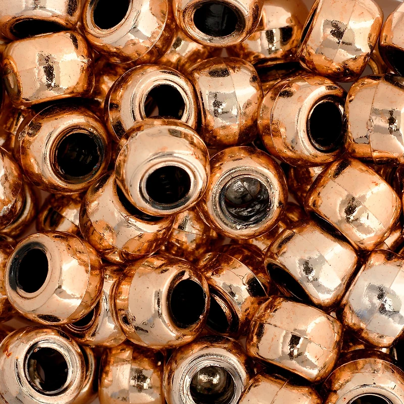 John Bead 9mm Metalized Opaque Pony Beads, 1,000ct