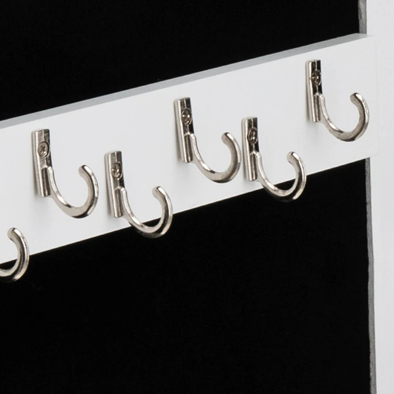 Simplify 61" White Jewelry Armoire Free Standing Cabinet with Full Mirror