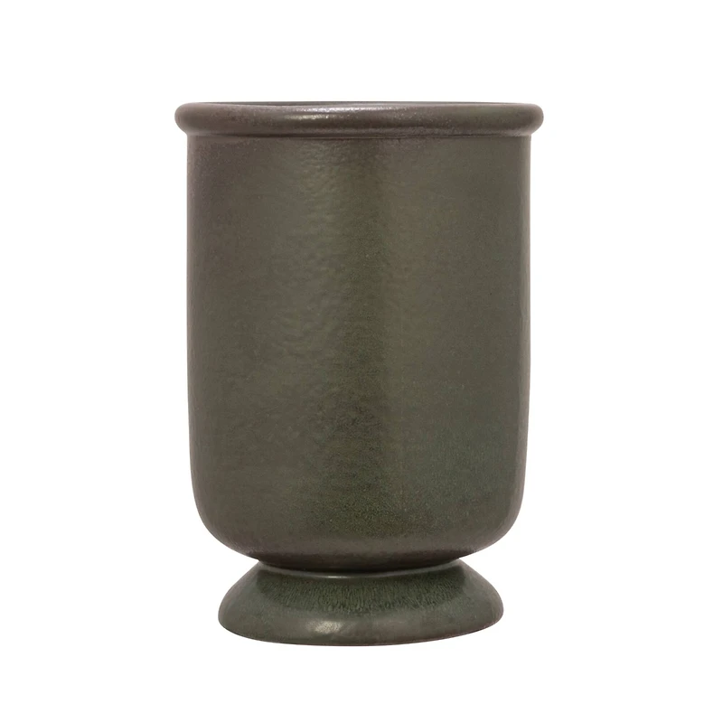 Hello Honey® 8.75" Green Reactive Glaze Round Stoneware Vase