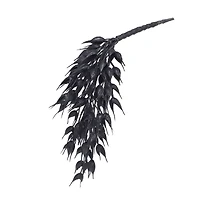 10" Black Glitter Oat Leaves Pick by Ashland®