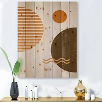 Designart - Abstract Minimal Sun and Moon In Earth Tones III