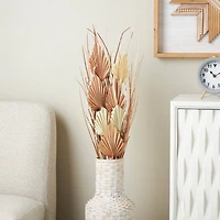 Brown Dried Fan Palm Leaf & Grass Bundle