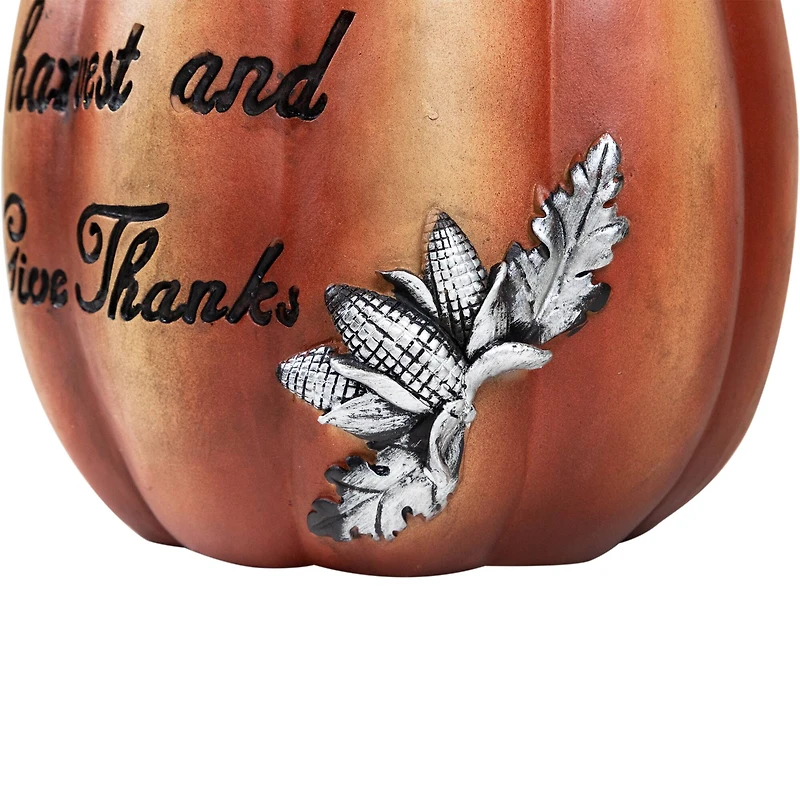 10" Bless the Harvest Pumpkin Tabletop Décor