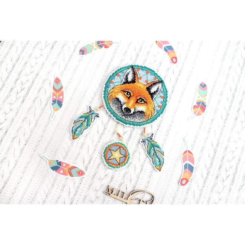 MP Studia Fox Ornament Plastic Canvas Counted Cross Stitch Kit