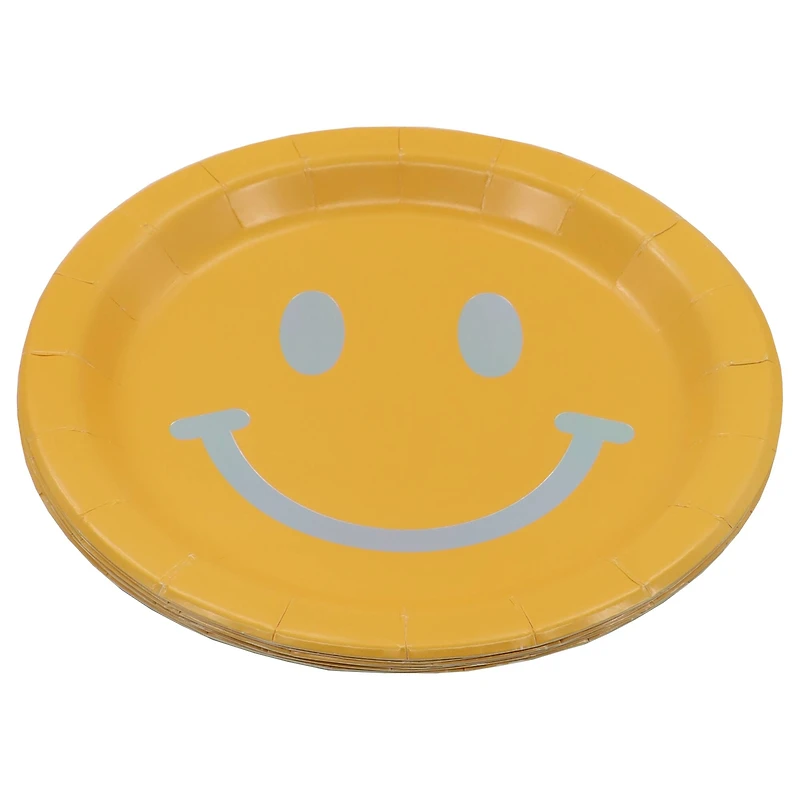 7" Yellow Smiley Face Snack Plates, 8ct. by Celebrate It™