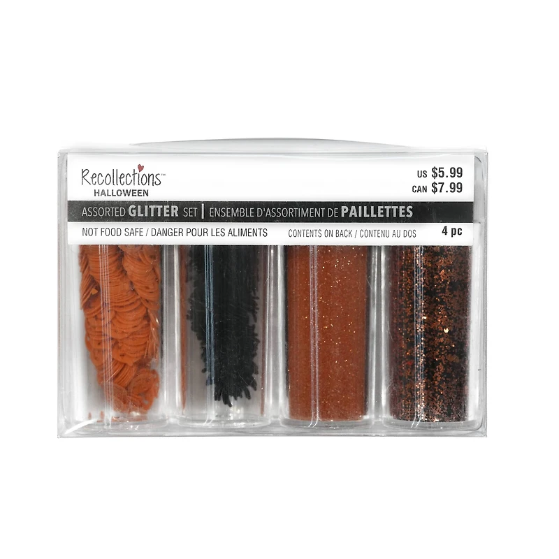 Halloween Pumpkins & Spiders Mixed 4-Piece Glitter Set by Recollections™
