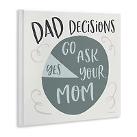 Stupell Industries Humorous Dad Decisions Pie Chart Phrase Wall Plaque Art