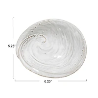 Hello Honey® 6.25" White Abalone Shell Stoneware Plates, 6ct.