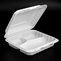 9" 3-Compartment Clamshell Take Out Containers