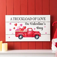 Glitzhome® 24" Wooden Valentine's Truck Wall Sign