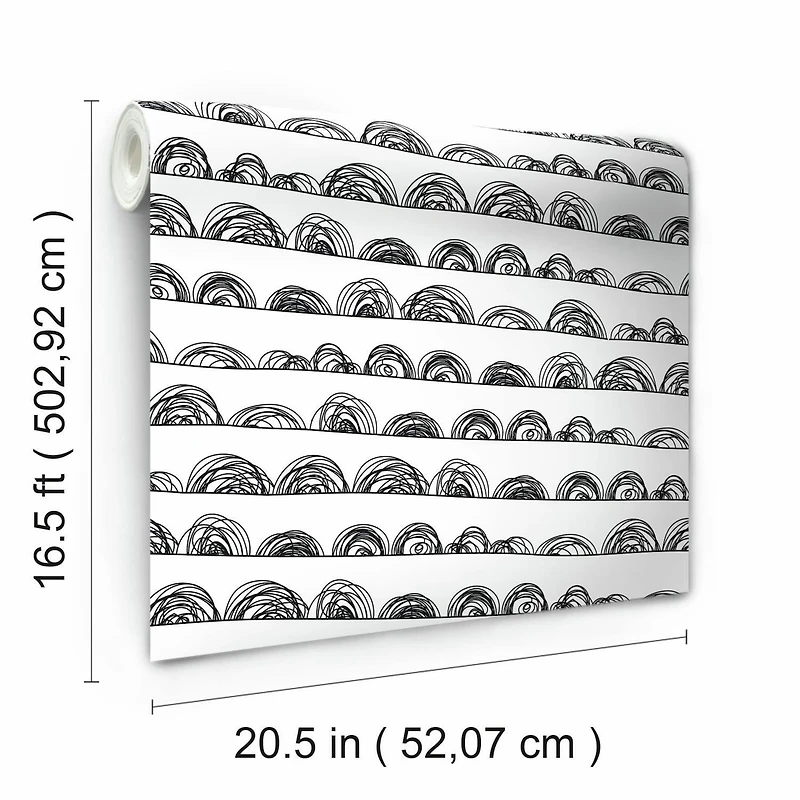 RoomMates Doodle Scallop Peel & Stick Wallpaper