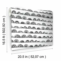 RoomMates Doodle Scallop Peel & Stick Wallpaper