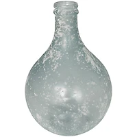 17" Clear Frosted Spanish Glass Bottle Vase