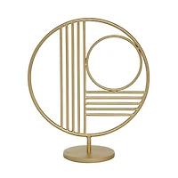 14" Gold Metal Contemporary Abstract Sculpture