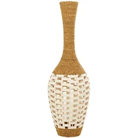 White Seagrass Handmade Tall Woven Floor Vase 13" x 13" x 40"