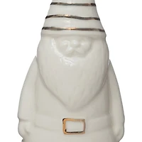 Hello Honey® 6" White Stoneware Gnome Bell with Gold Electroplating