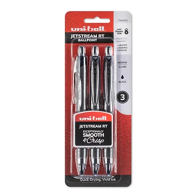 Uni-Ball® Jetstream RT Retractable Black 3 Pen Set, 1.0mm